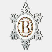 Leopard B Schneeflocken Zinn-Ornament (Rechts)