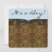 Leopard Baby Boy Dusche Einladung (Vorderseite)