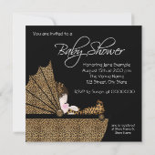 Leopard Baby Girl Dusche Einladung (Rückseite)