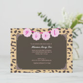 Leopard-Baby-Party-Einladung Einladung (Stehend Vorderseite)