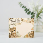 Leopard Baby Shower Danke Postkarte (Stehend Vorderseite)