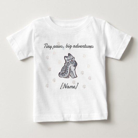 Leopard Baby Tee – Custom Name (Vorderseite)