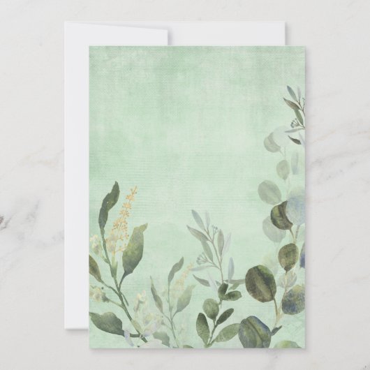 Leopard Babydusche im Grünen, wild Einladung (Rückseite)