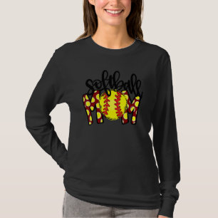 Leopard Ball Mama Muttertag Softball Mo geblasen T-Shirt