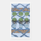 Leopard Bamboo Chinoiserie Ginger Jar Paper Guest Serviette (Vorderseite)