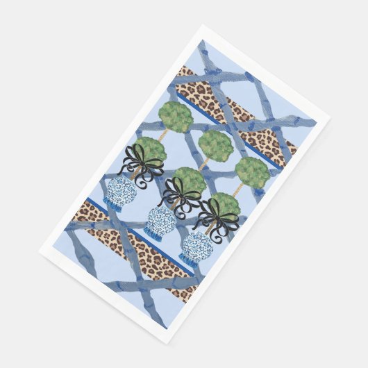 Leopard Bamboo Chinoiserie Ginger Jar Paper Guest Serviette (Ecke)