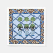 Leopard Bamboo Chinoiserie Ginger Jar Paper Serviette (Vorderseite)