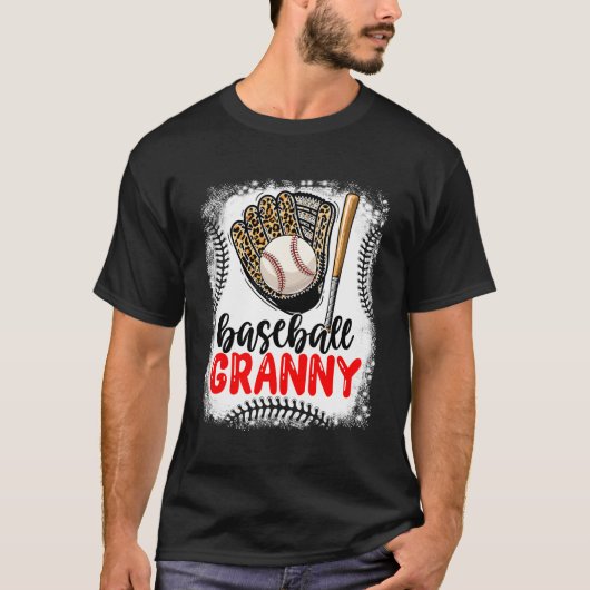 Leopard Baseball Granny vom Muttertag T-Shirt (Vorderseite)