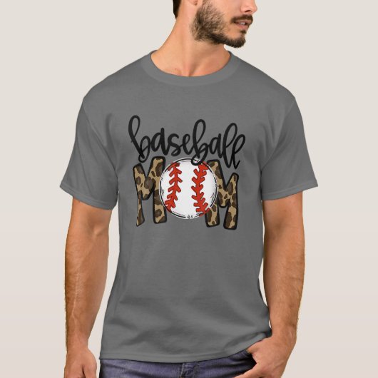 Leopard Baseball Mama Game Day Vibes Ball Mama Mot T-Shirt (Vorderseite)