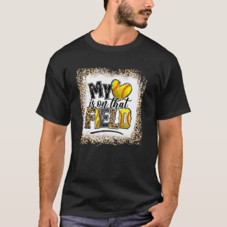 Leopard Baseball Mama Mein Herz ist auf, dass T-Shirt
