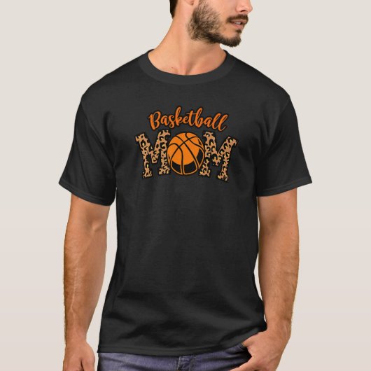 Leopard Basketball Mama für Mama Wer Liebe Basketb T-Shirt (Vorderseite)