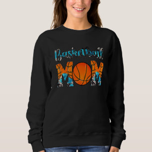 Leopard Basketball-Mama Rindsleder Türkis Western Sweatshirt