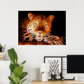 Leopard beängstigender Blick Poster (Heimbüro)