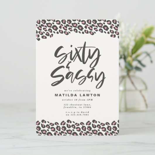 Leopard bedrucken, rosa und schwarz sechzig und sa ankündigung (Stehend Vorderseite)