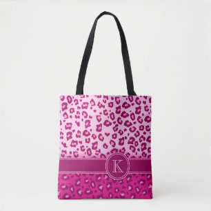Leopard bedruckt hellrosa monogramm Drucktasche Tasche