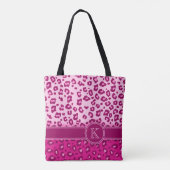 Leopard bedruckt hellrosa monogramm Drucktasche Tasche (Rückseite)