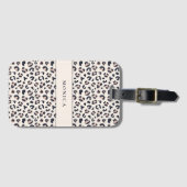Leopard bedruckt rosa individuelle Name Gepäckanhänger (Vorderseite (Horizontal))
