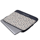 Leopard bedruckt rosa individuelle Name Laptopschutzhülle (Vorne Knopf)