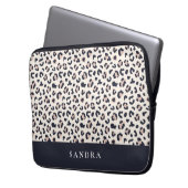 Leopard bedruckt rosa individuelle Name Laptopschutzhülle (Vorderseite Links)