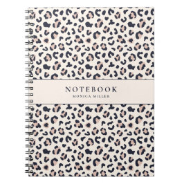 Leopard bedruckt rosa individuelle Name Notizblock