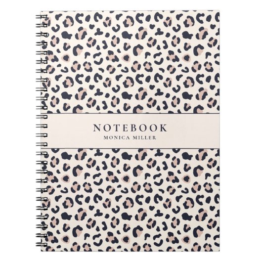 Leopard bedruckt rosa individuelle Name Notizblock (Vorderseite)