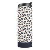 Leopard bedruckt rosa individuelle Name Thermosbecher (Nach links gedreht)