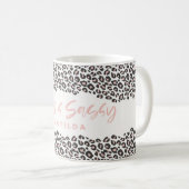 Leopard bedruckt Rosa sechzig und sauer 60. Geburt Kaffeetasse (VorderseiteRechts)