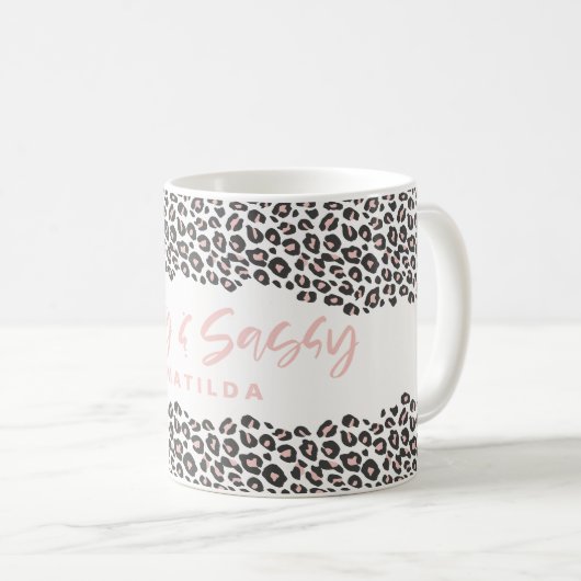 Leopard bedruckt Rosa sechzig und sauer 60. Geburt Kaffeetasse (VorderseiteRechts)