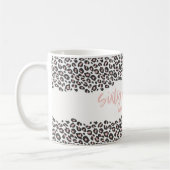 Leopard bedruckt Rosa sechzig und sauer 60. Geburt Kaffeetasse (Links)