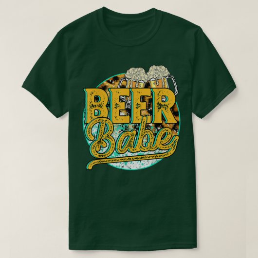 Leopard Beer Babe Funny Drinking Night Beer Day Be T-Shirt (Design vorne)