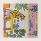 Leopard beim Teetrinken Puzzle (Horizontal)