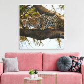 Leopard bereit, Ölgemälde zu drucken Leinwanddruck (Insitu (Wohnzimmer))