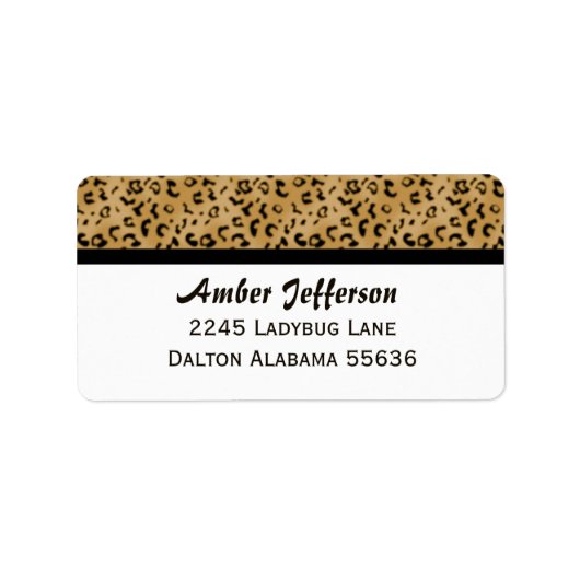 Leopard bespannt: Adressmarken Adressaufkleber (Vorne)