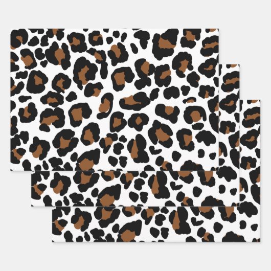 Leopard Big Cat Fur Muster drucken Geschenkpapier Set (Set)