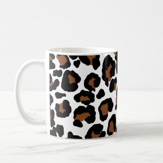 Leopard Big Cat Fur Muster drucken Kaffeetasse (Links)