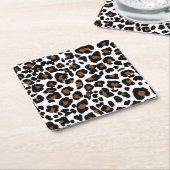 Leopard Big Cat Fur Muster drucken Rechteckiger Pappuntersetzer (angewinkelt)