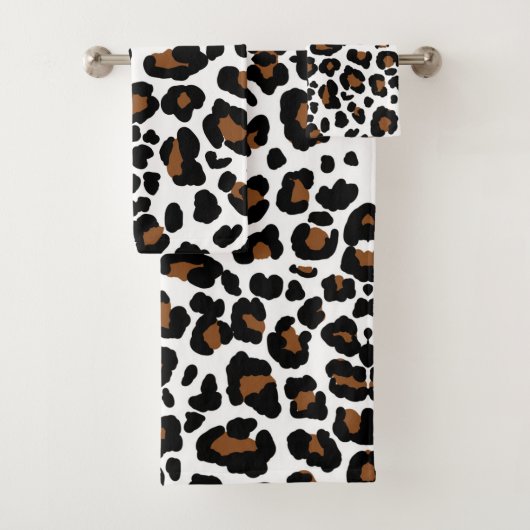 Leopard Big Cat Hide Fur Muster Print Badhandtuch Set (Insitu)