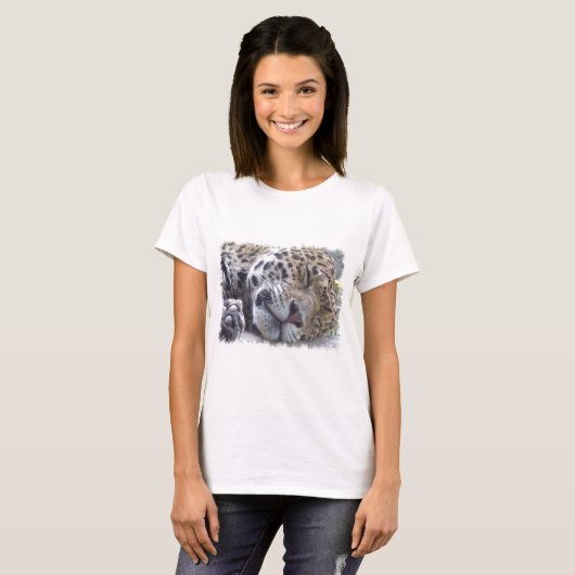 Leopard-Bild-Damen-angepasster T - Shirt (Vorne ganz)