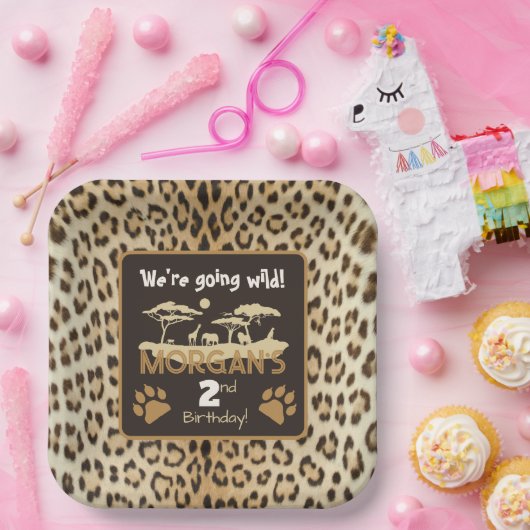 Leopard-Birthday-Papiertafel Pappteller (Party)