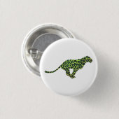 Leopard Black and Green Silhouette Button (Vorne & Hinten)