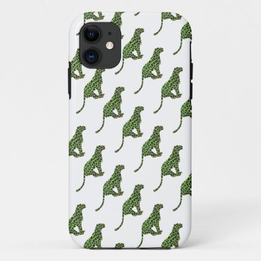 Leopard Black and Green Silhouette Case-Mate iPhone Hülle (Rückseite)