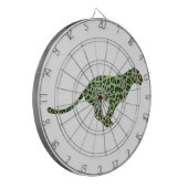 Leopard Black and Green Silhouette Dartscheibe (Vorderseite Links)