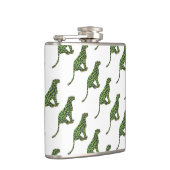 Leopard Black and Green Silhouette Flachmann (Rechts)