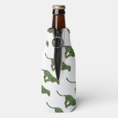Leopard Black and Green Silhouette Flaschenkühler (Flasche Rückseite)