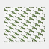 Leopard Black and Green Silhouette Fleecedecke (Vorderseite (Horizontal))