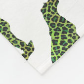 Leopard Black and Green Silhouette Fleecedecke (Ecke)