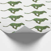 Leopard Black and Green Silhouette Geschenkpapier (Ecke)