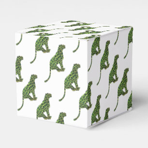 Leopard Black and Green Silhouette Geschenkschachtel
