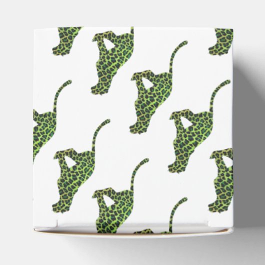 Leopard Black and Green Silhouette Geschenkschachtel (Oben)