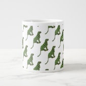 Leopard Black and Green Silhouette Jumbo-Tasse (Vorderseite)